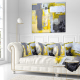 Grey and Yellow Blur Abstract - Abstract Throw Pillow