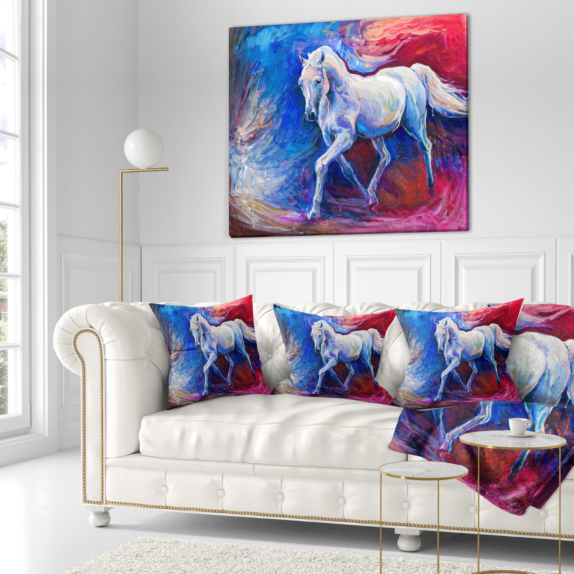 Blue Horse - Animal Throw Pillow