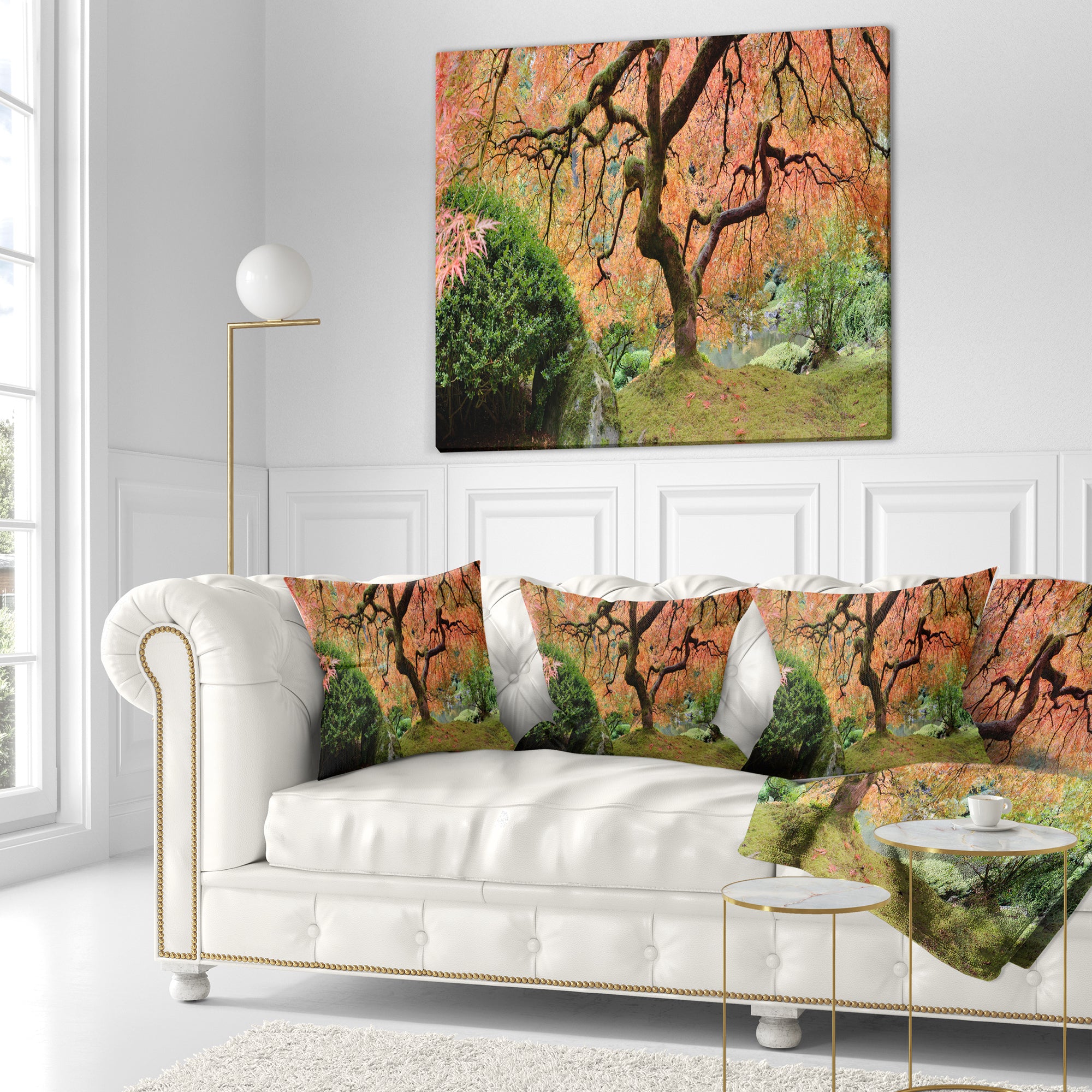 Old Japanese Maple Tree - Landscape Photography Throw Pillow
