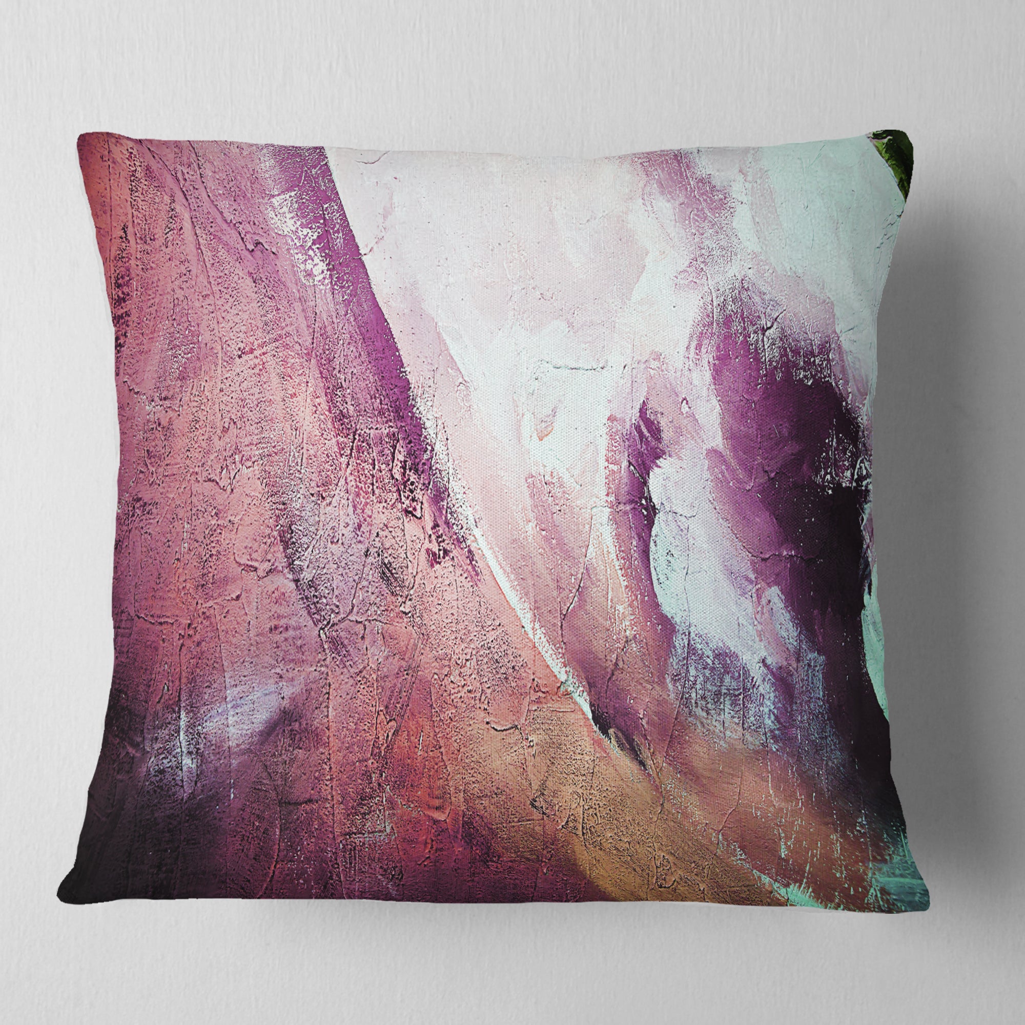 White and Purple Texture - Abstract Throw Pillow
