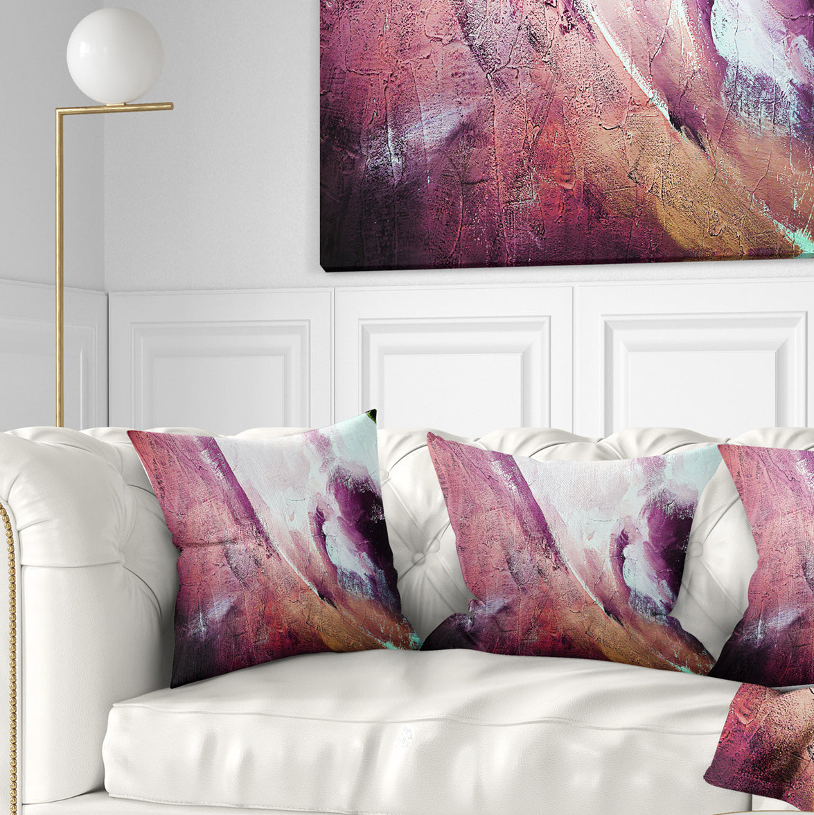 White and Purple Texture - Abstract Throw Pillow