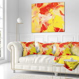 Yellow and Red Abstract Art - Abstract Throw Pillow