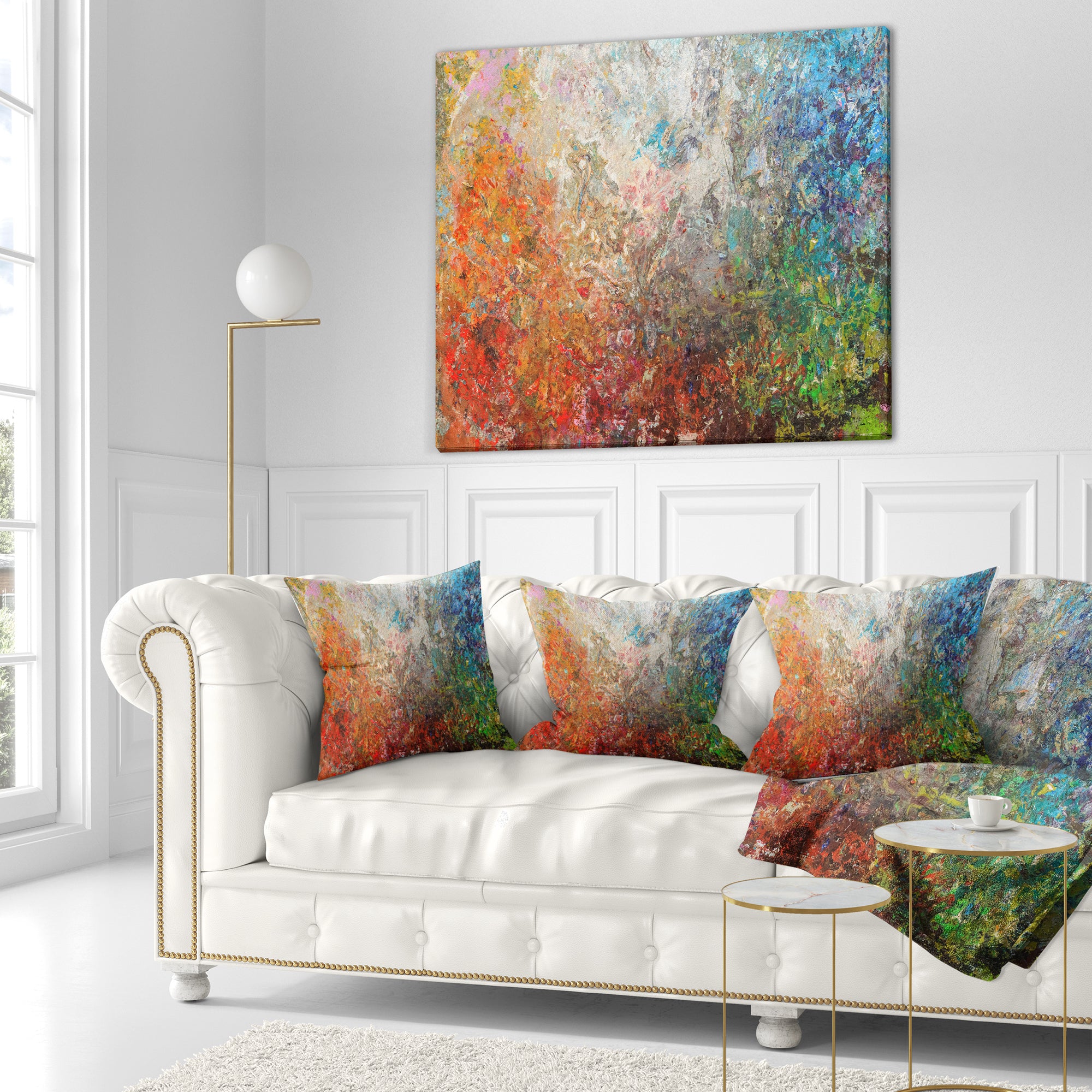 Board Stained Abstract Art - Abstract Throw Pillow
