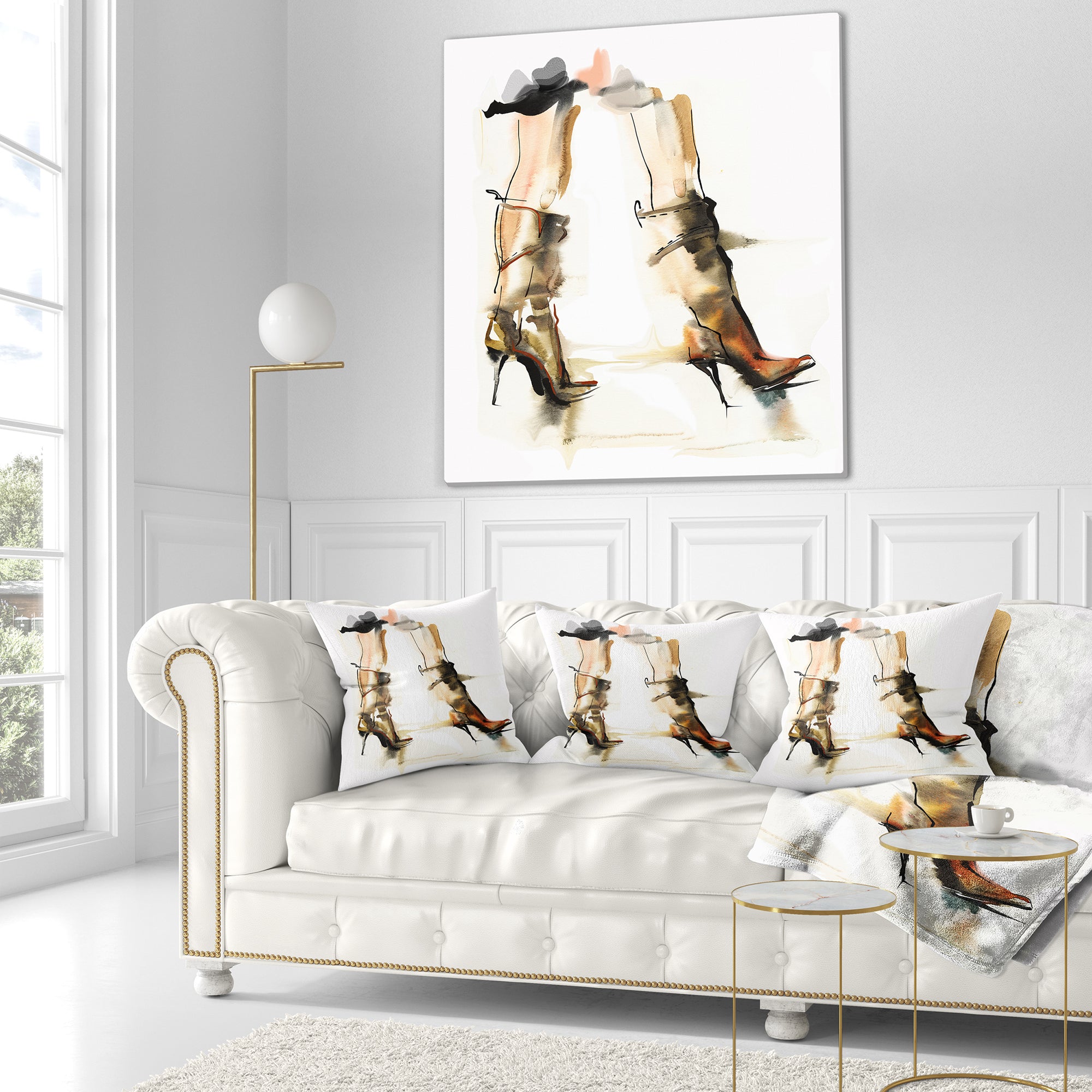 High Heel Shoes - Abstract Throw Pillow