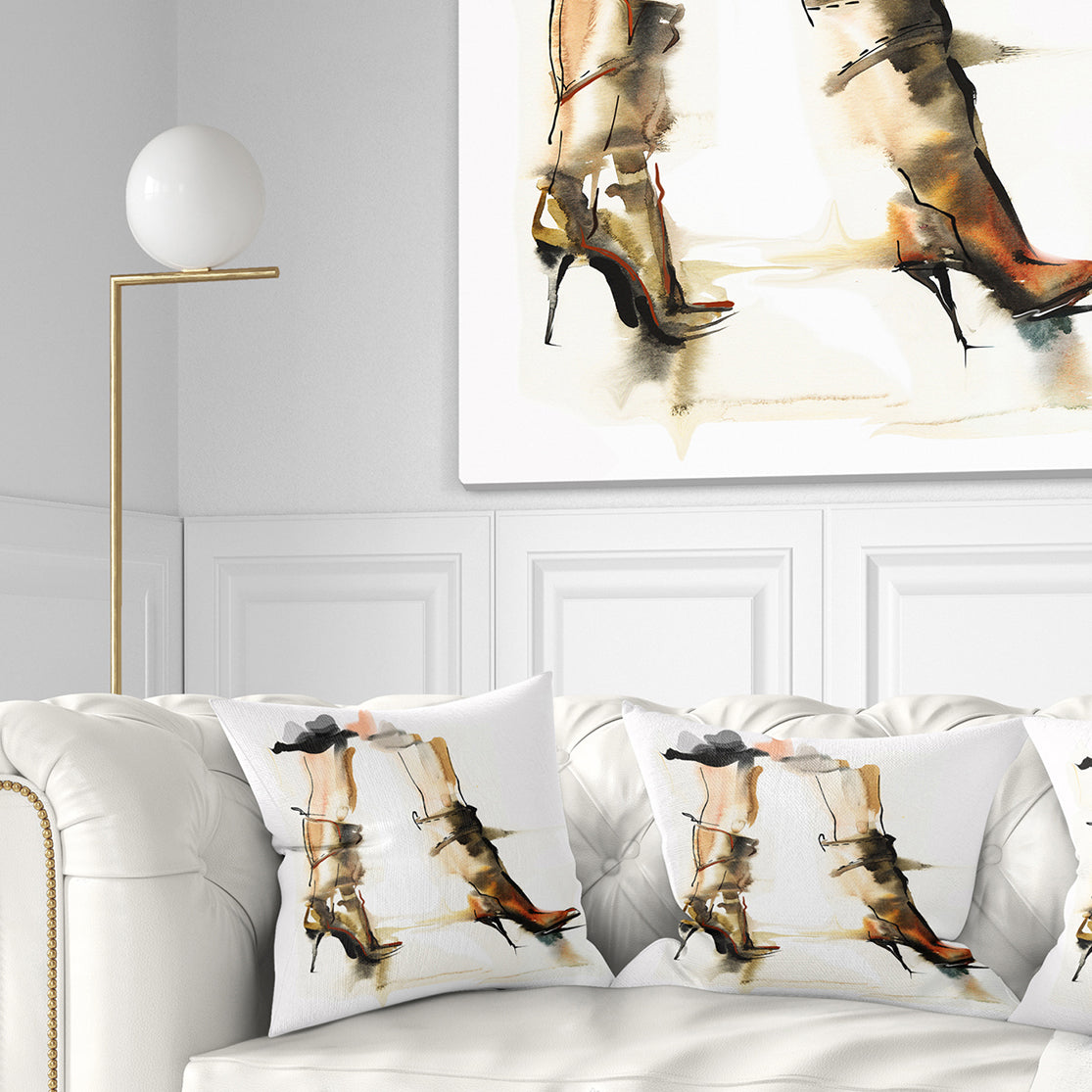 High Heel Shoes - Abstract Throw Pillow