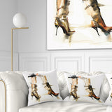 High Heel Shoes - Abstract Throw Pillow