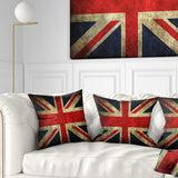 Vintage UK Flag - Contemporary Throw Pillow