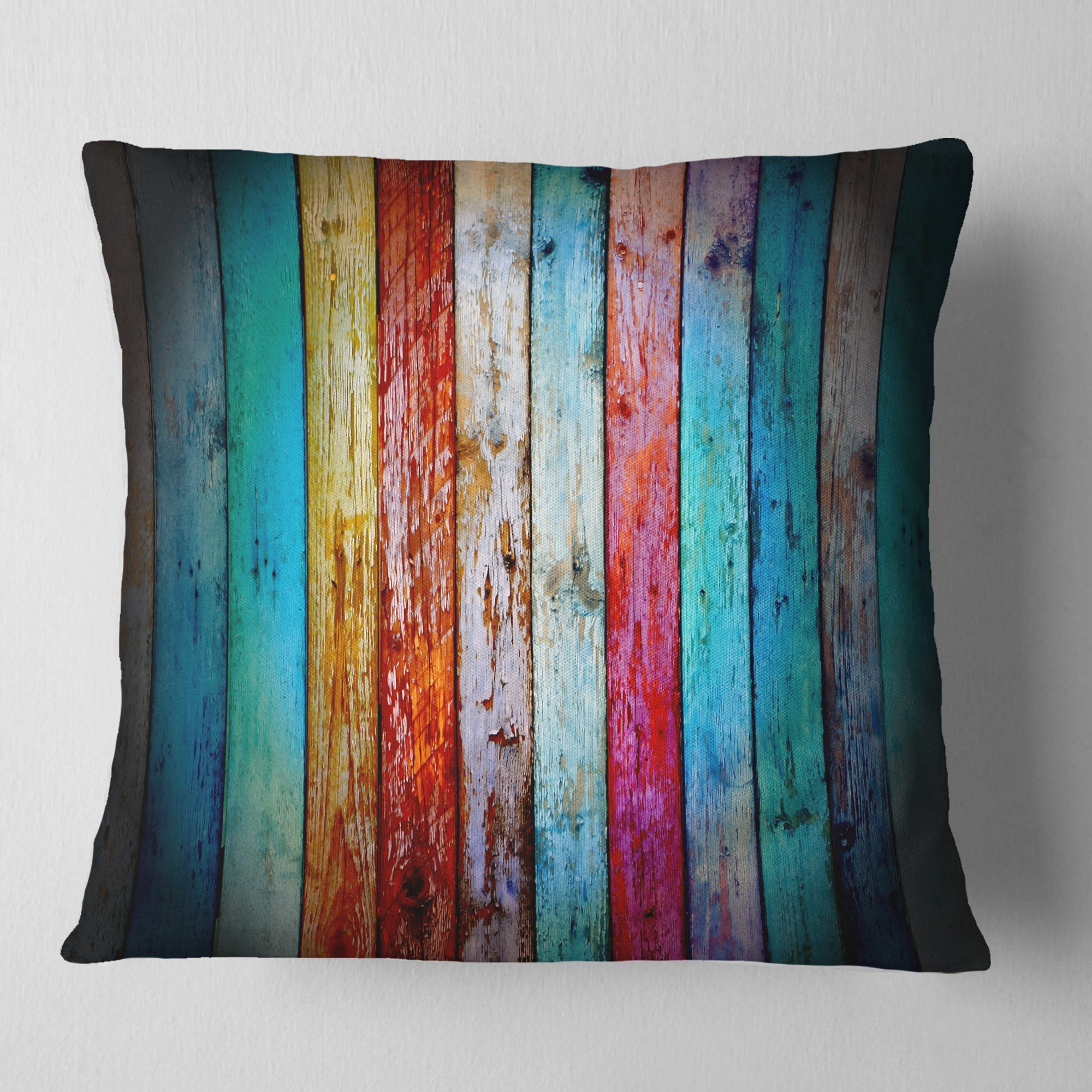 Vintage Wooden Pattern - Contemporary Throw Pillow