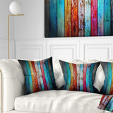 Vintage Wooden Pattern - Contemporary Throw Pillow