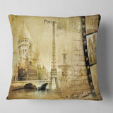 Paris Memories - Vintage Throw Pillow