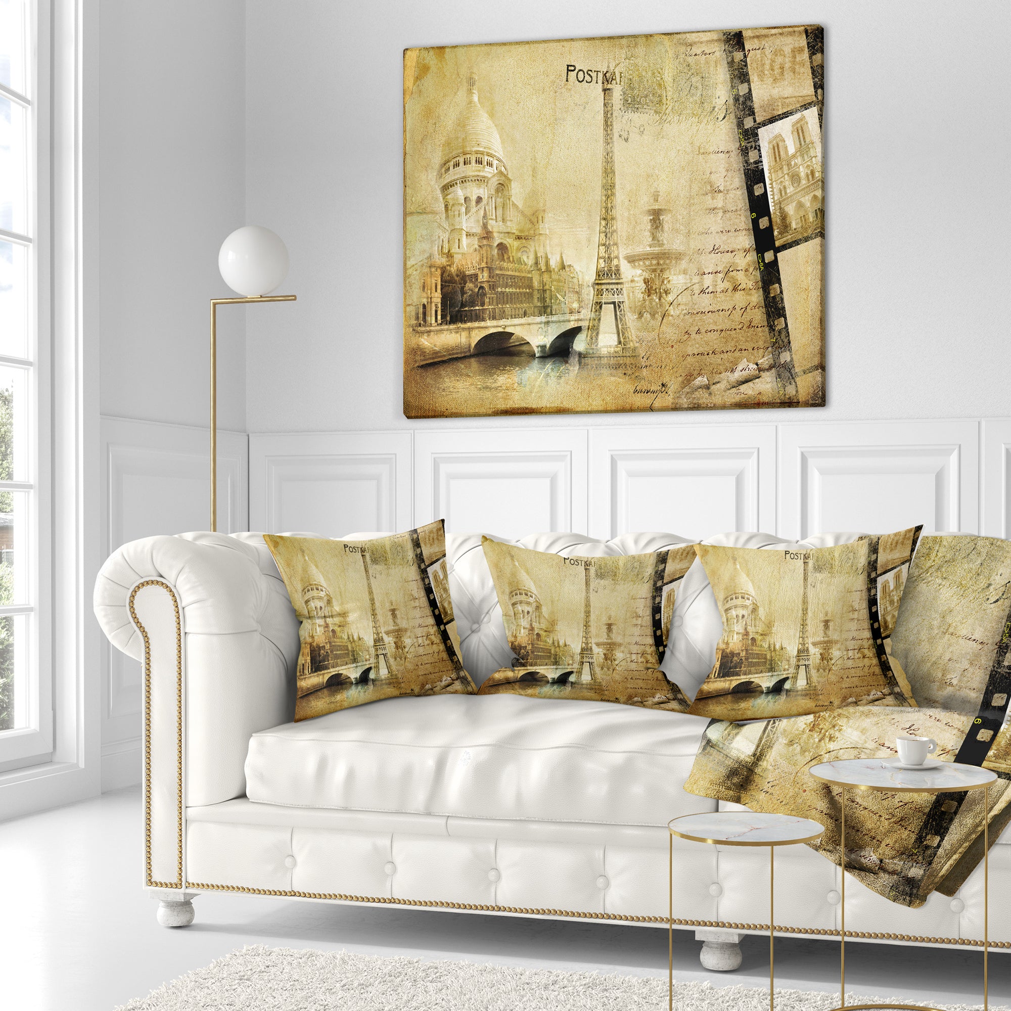 Paris Memories - Vintage Throw Pillow