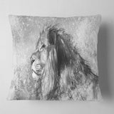 Lion Tattoo Illustration Art - Abstract Throw Pillow