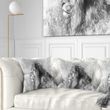 Lion Tattoo Illustration Art - Abstract Throw Pillow