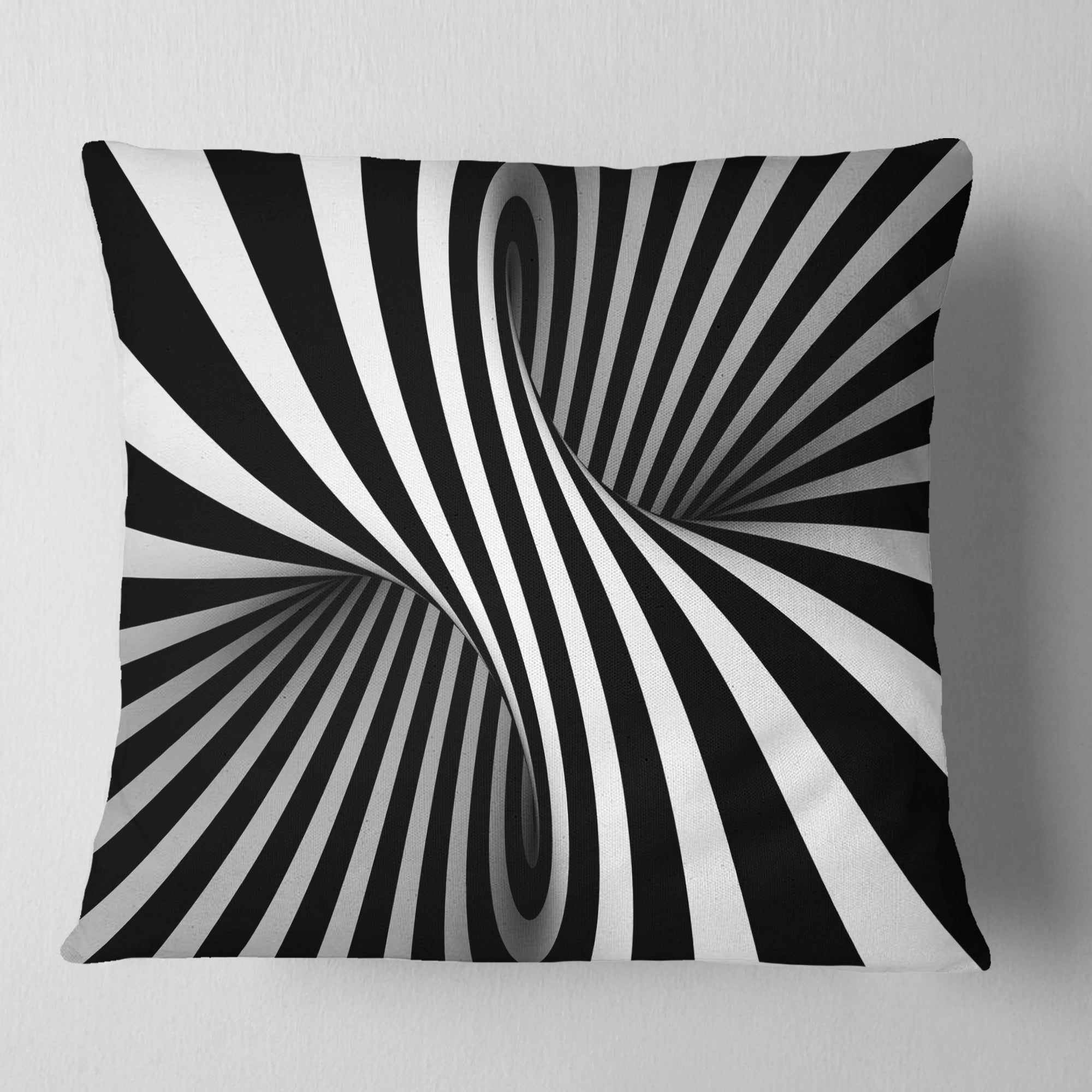 Black and White Spiral - Abstract Throw Pillow