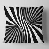 Black and White Spiral - Abstract Throw Pillow