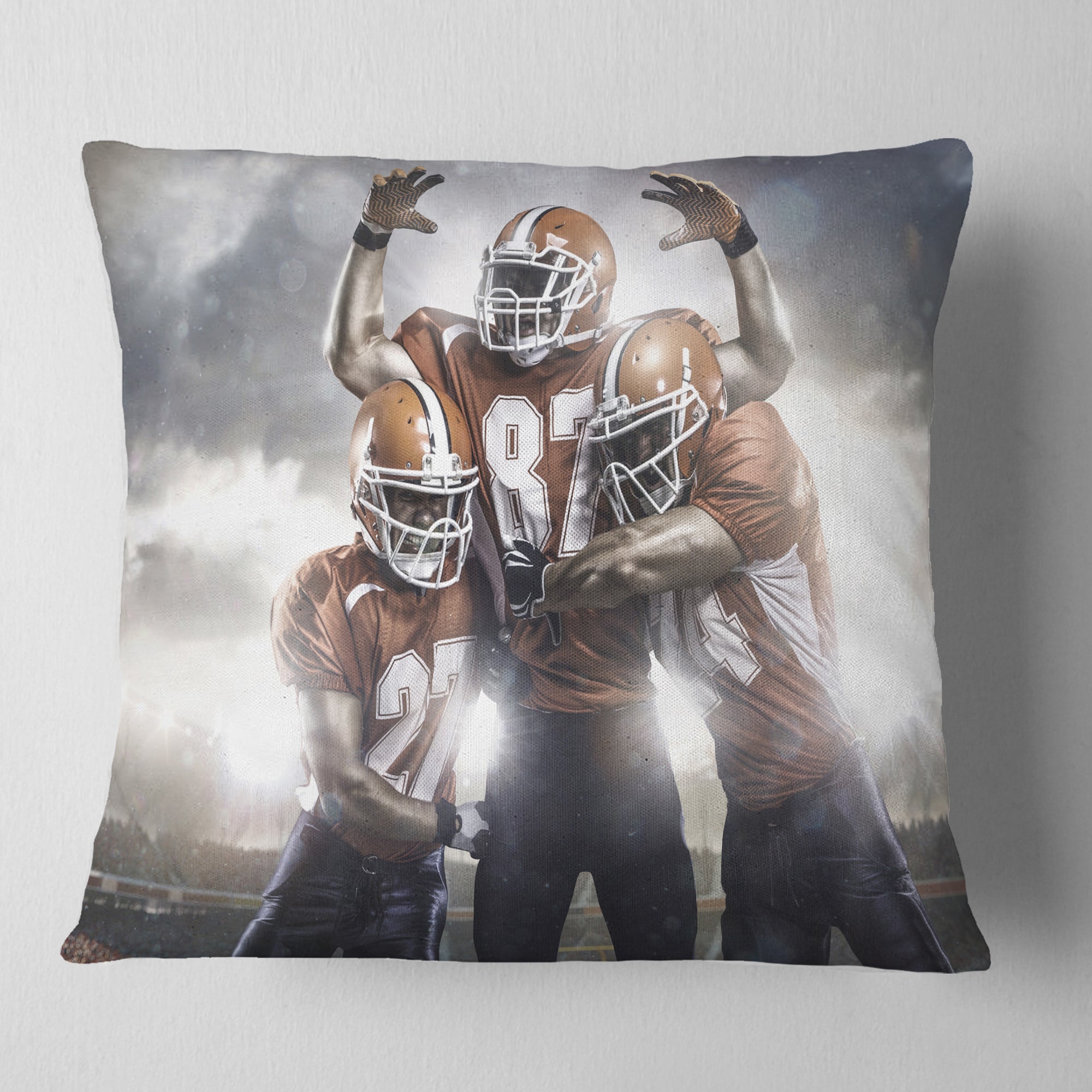 American Footballer in Action - Sport Throw Pillow