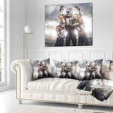 American Footballer in Action - Sport Throw Pillow