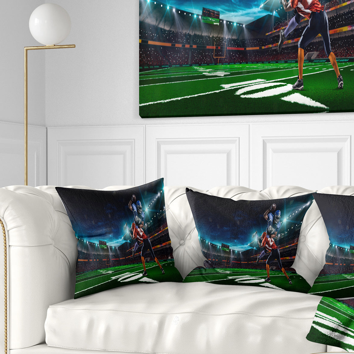 American Football Player - Sport Throw Pillow