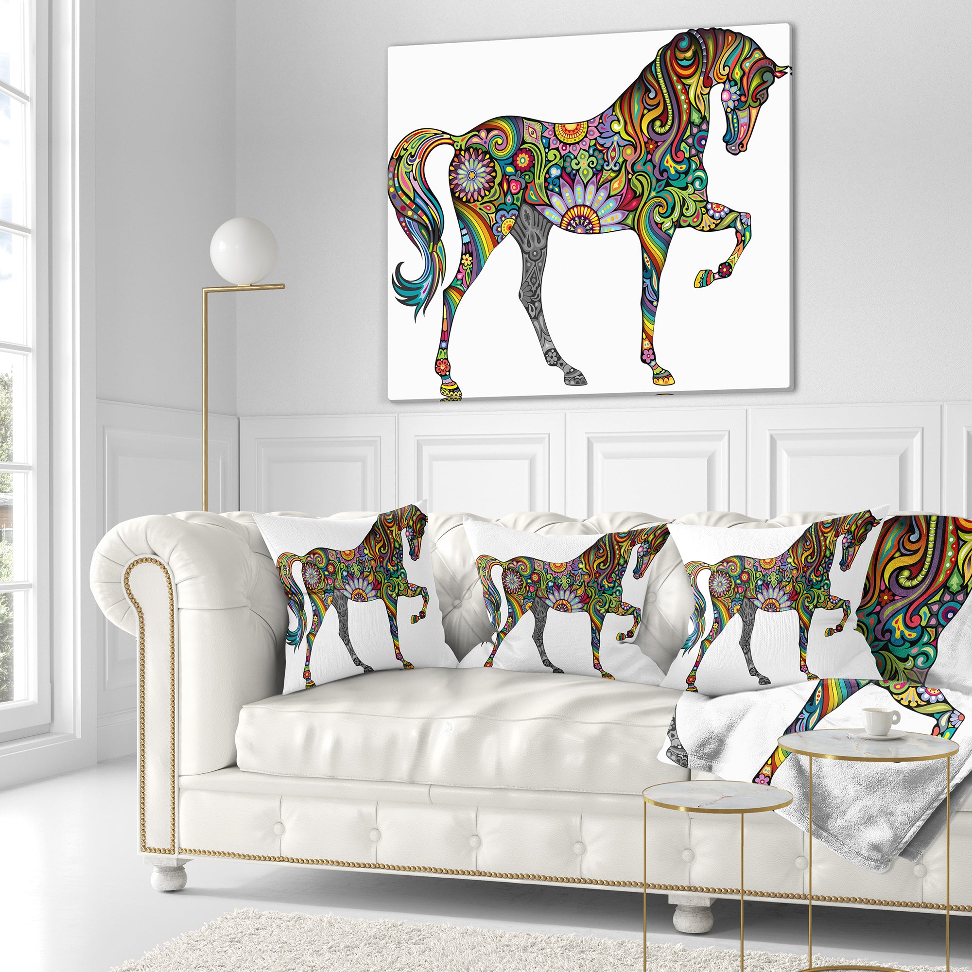 Cheerful Horse - Animal Throw Pillow