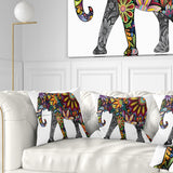 Yellow Cheerful Elephant - Animal Throw Pillow