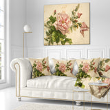 Pink Flower Illustration - Floral Painting Throw Pillow