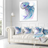 Jelly Fish Watercolor - Animal Throw Pillow
