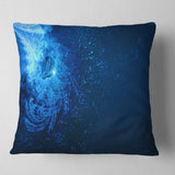 Blue Falling Snow - Abstract Throw Pillow