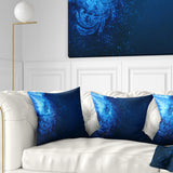 Blue Falling Snow - Abstract Throw Pillow