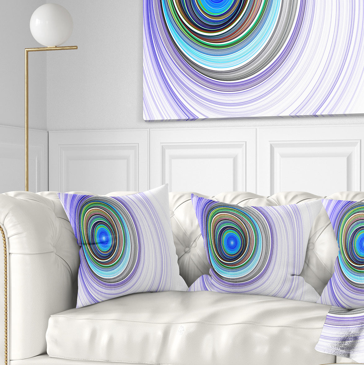 Endless Tunnel Purple Ripples - Abstract Throw Pillow