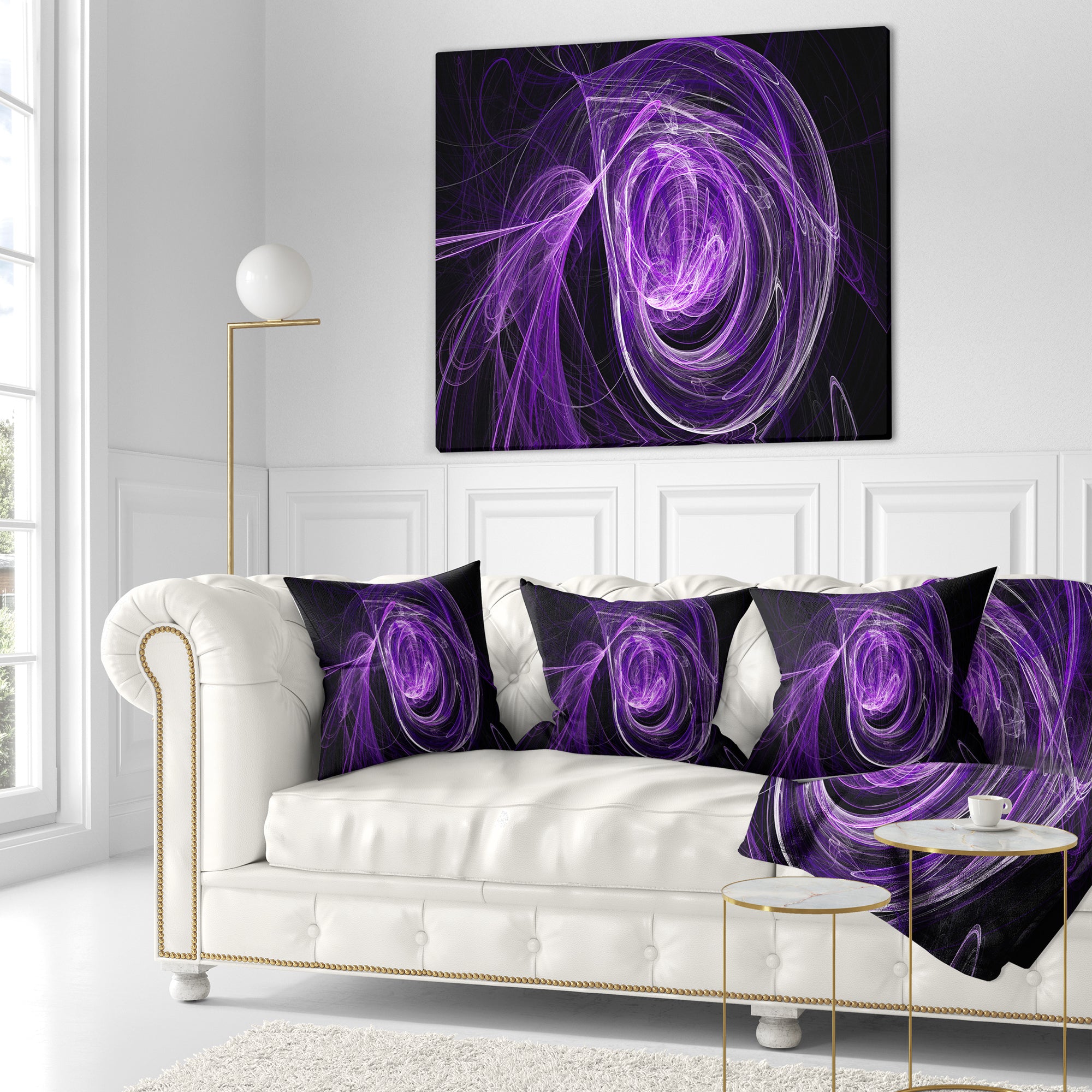 Purple Ball of Yarn - Abstract Throw Pillow