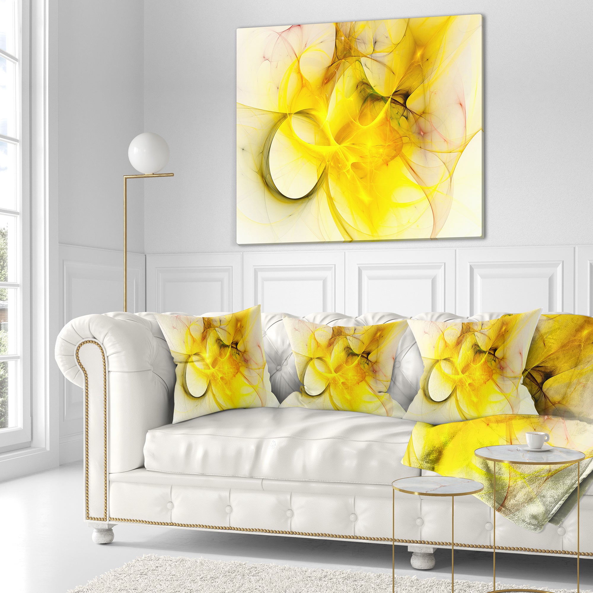 Light Yellow Nebula Star - Abstract Throw Pillow