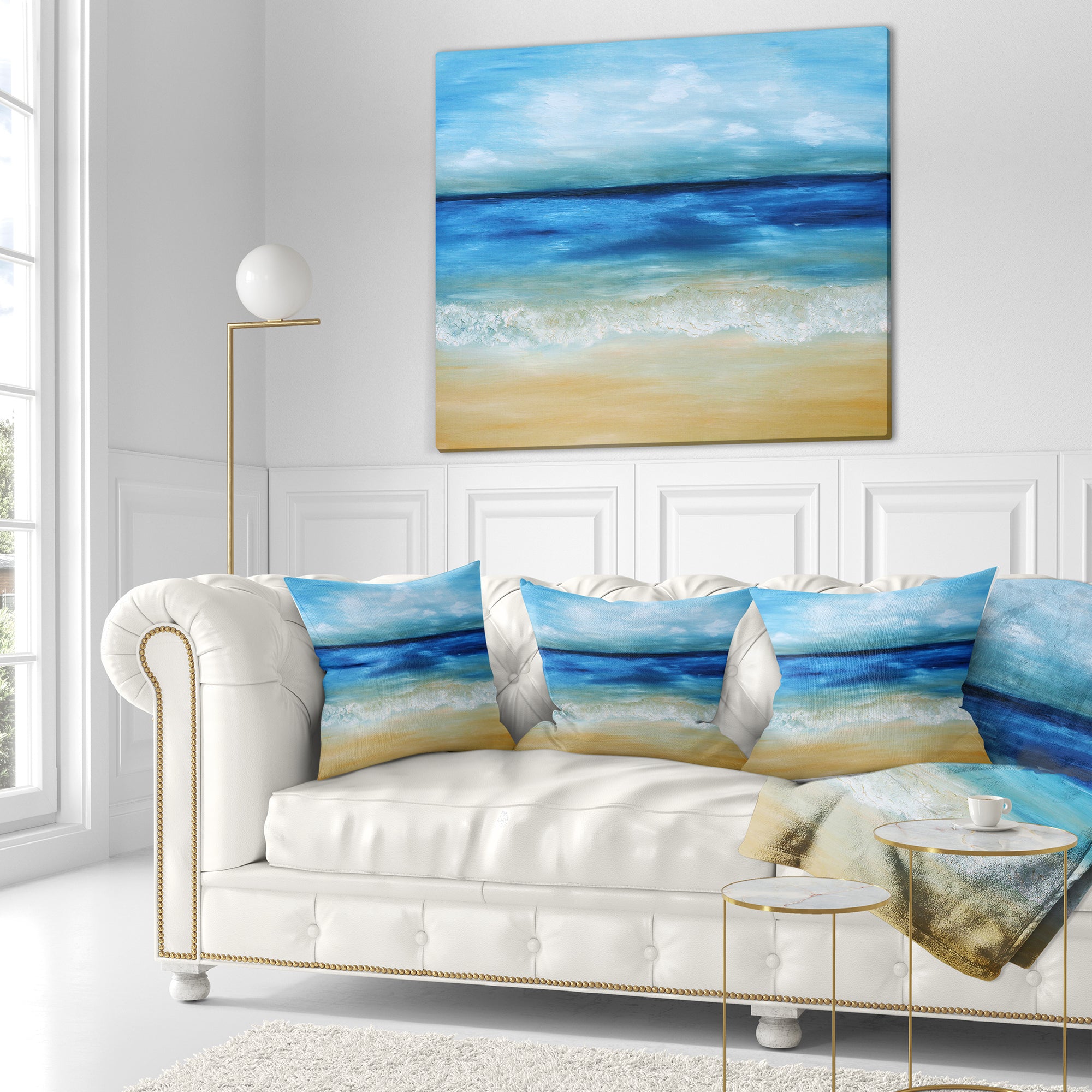 Warm Tropical Sea and Beach - Seascape Throw Pillow