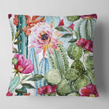 Cactus Pattern Watercolor - Floral Throw Pillow