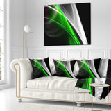 Fractal Lines Green White - Abstract Throw Pillow
