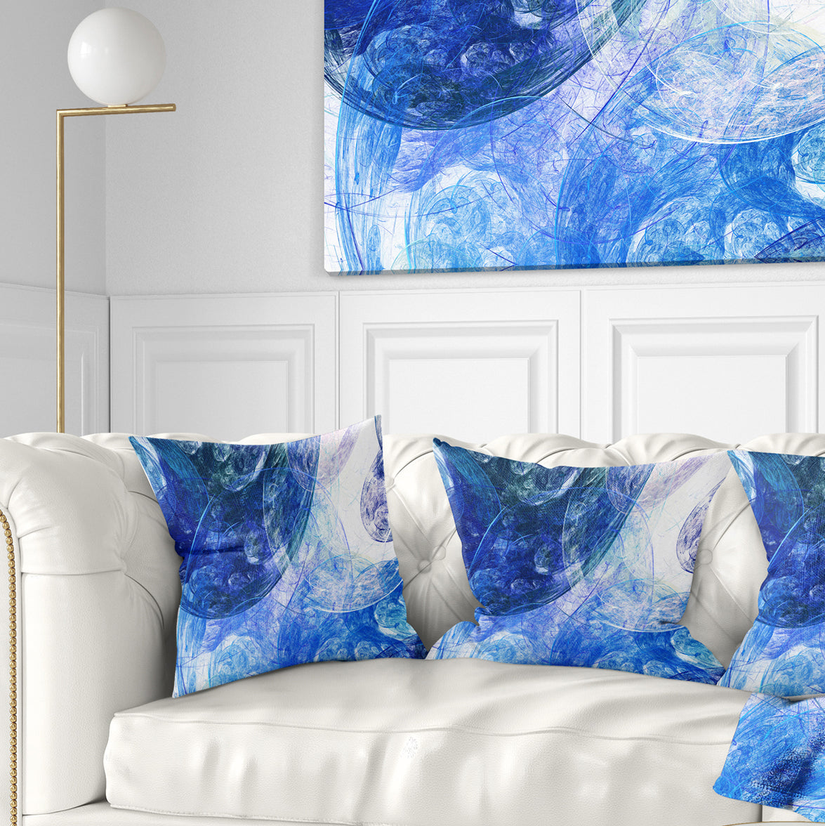 Light Blue Swirling Clouds - Abstract Throw Pillow
