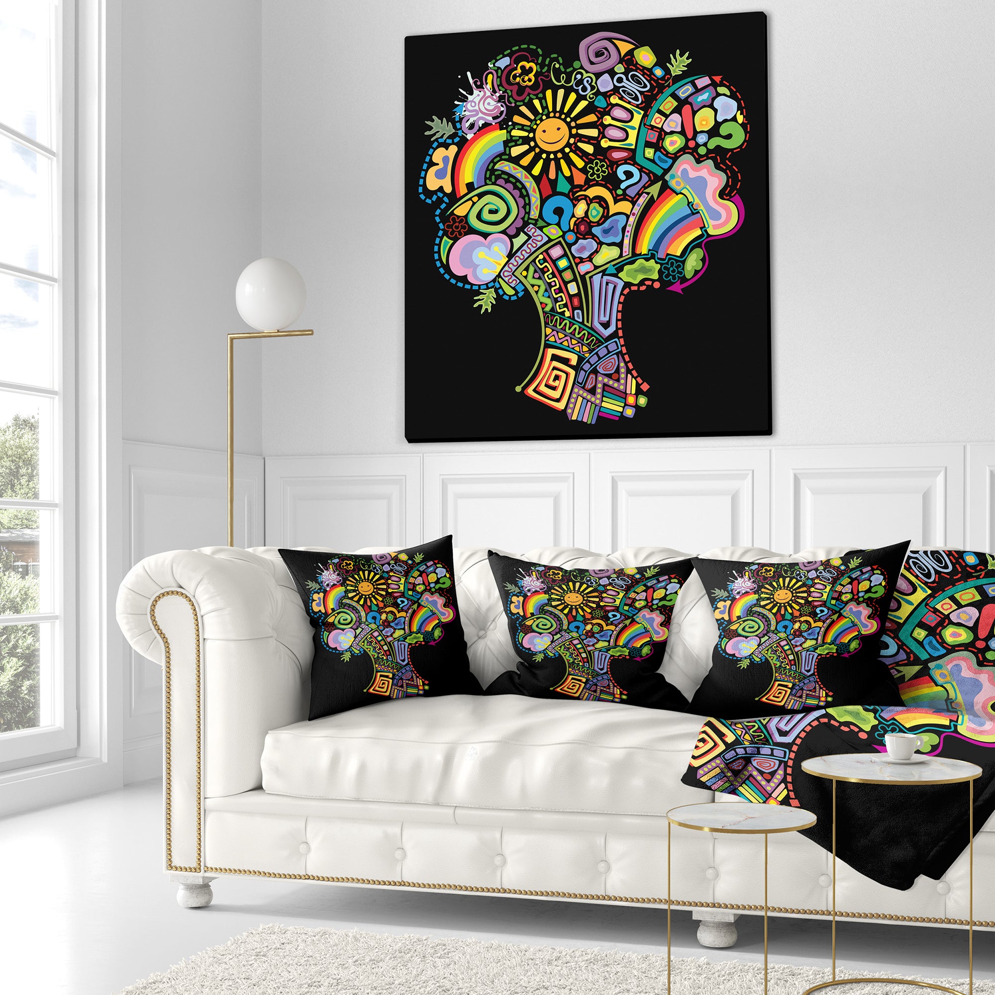 Colorful Abstract Tree - Abstract Throw Pillow