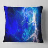Blue Sparkling Lightning - Abstract Throw Pillow