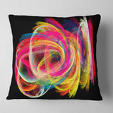 Colorful Thick Strokes in Black - Abstract Throw Pillow
