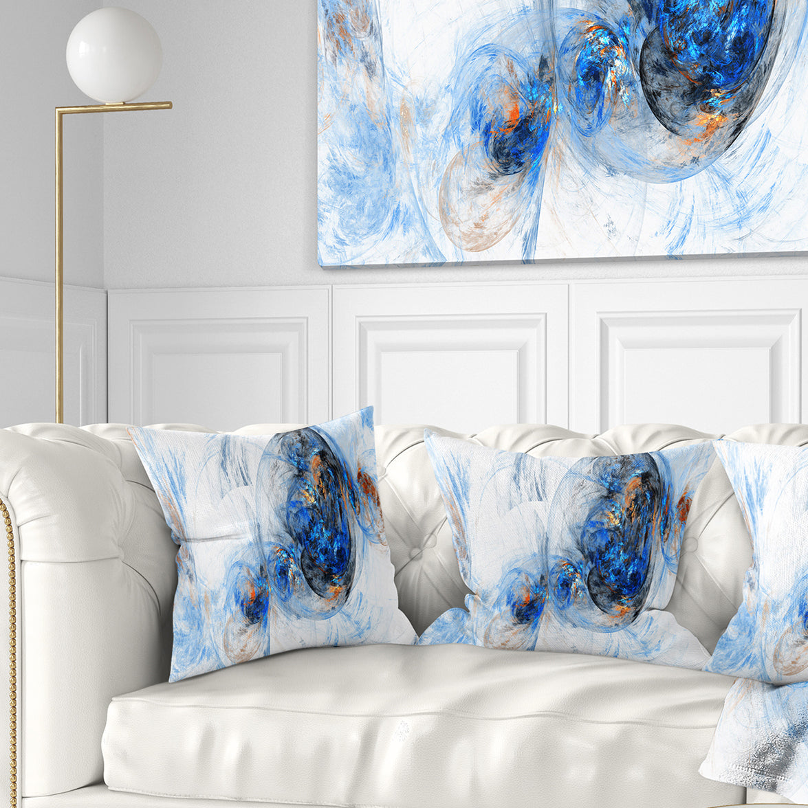 Colored Smoke Dark Blue - Abstract Throw Pillow