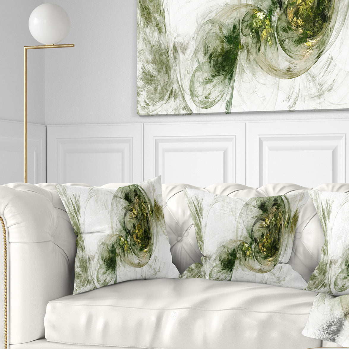 Colored Smoke Green - Abstract Throw Pillow