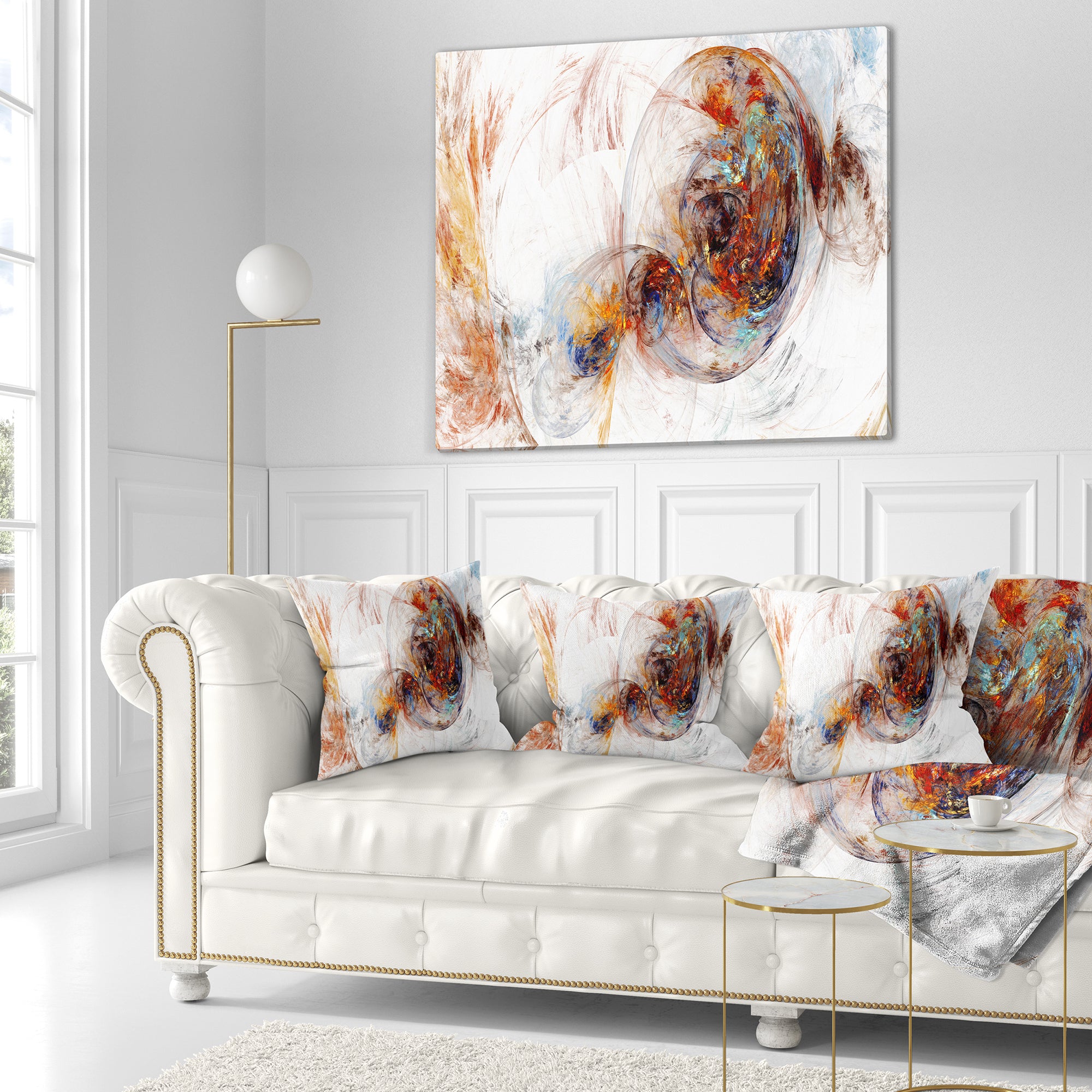 Colored Smoke Brown - Abstract Throw Pillow