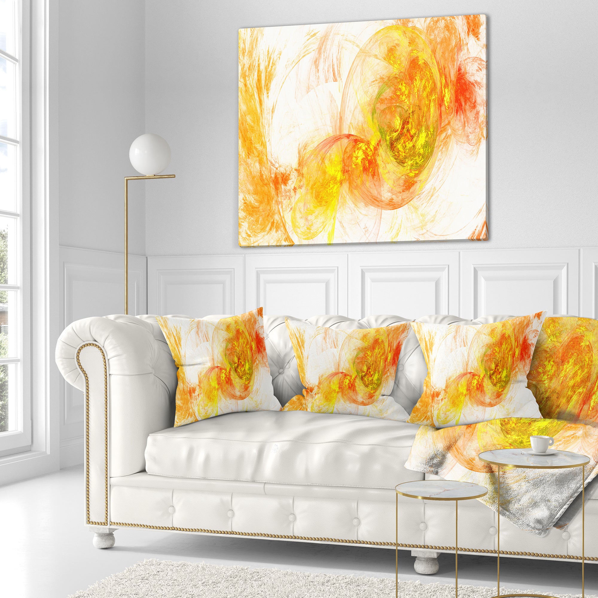 Colored Smoke Yellow - Abstract Throw Pillow