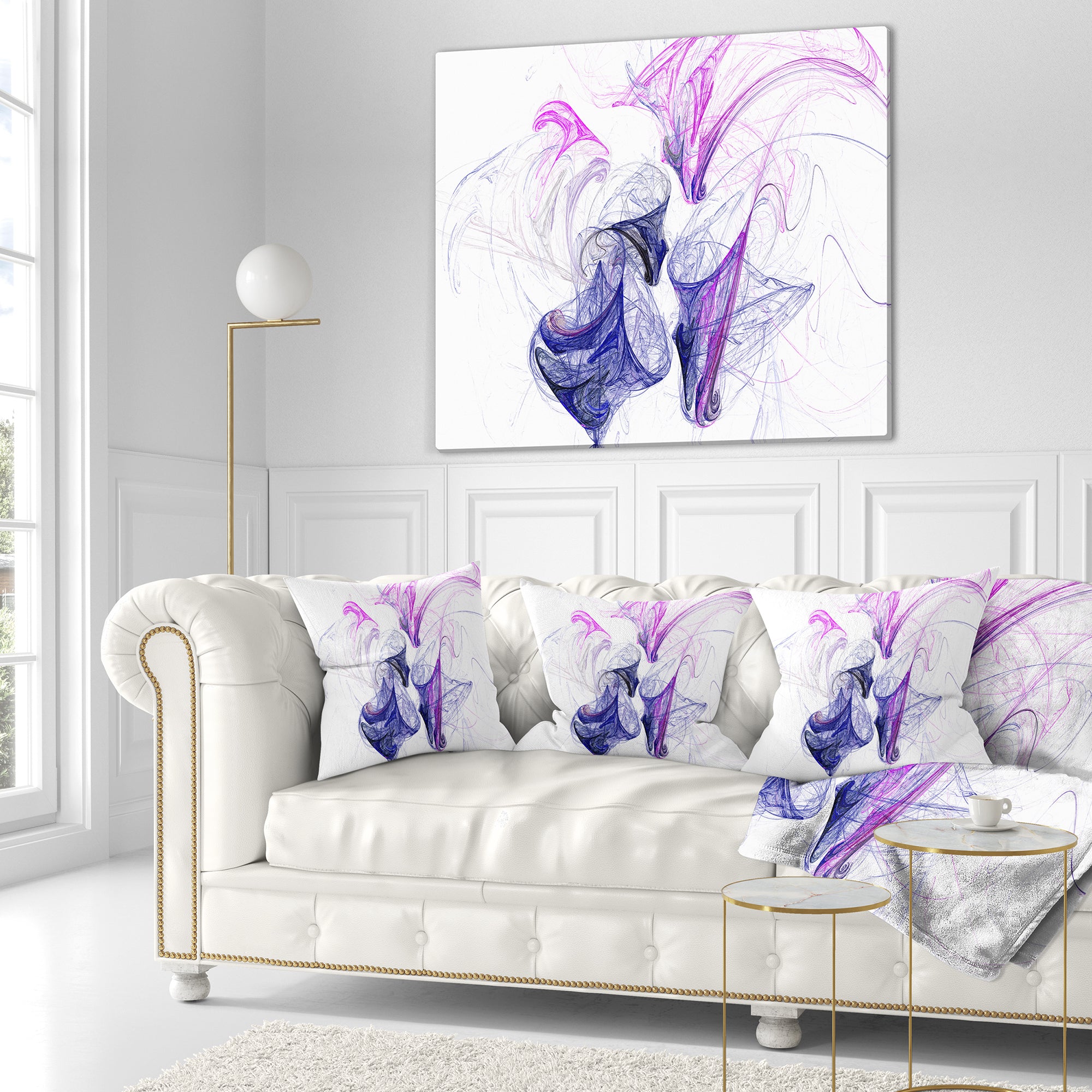 Colored Smoke Purple - Abstract Throw Pillow