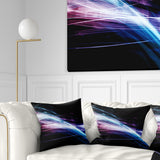 Purple Blue Lines in Black - Abstract Throw Pillow