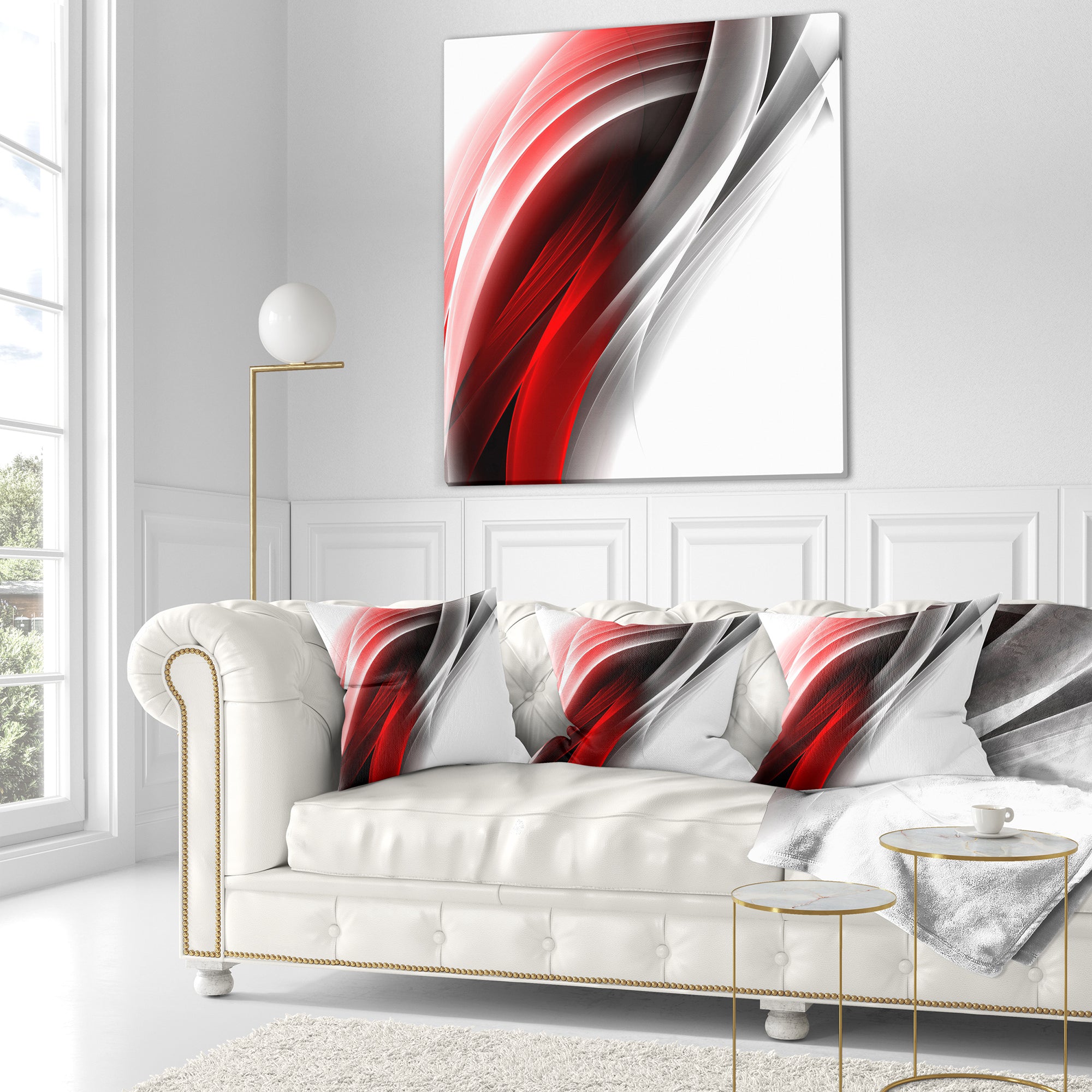 3D Pink Silver Vertical Lines - Abstract Throw Pillow