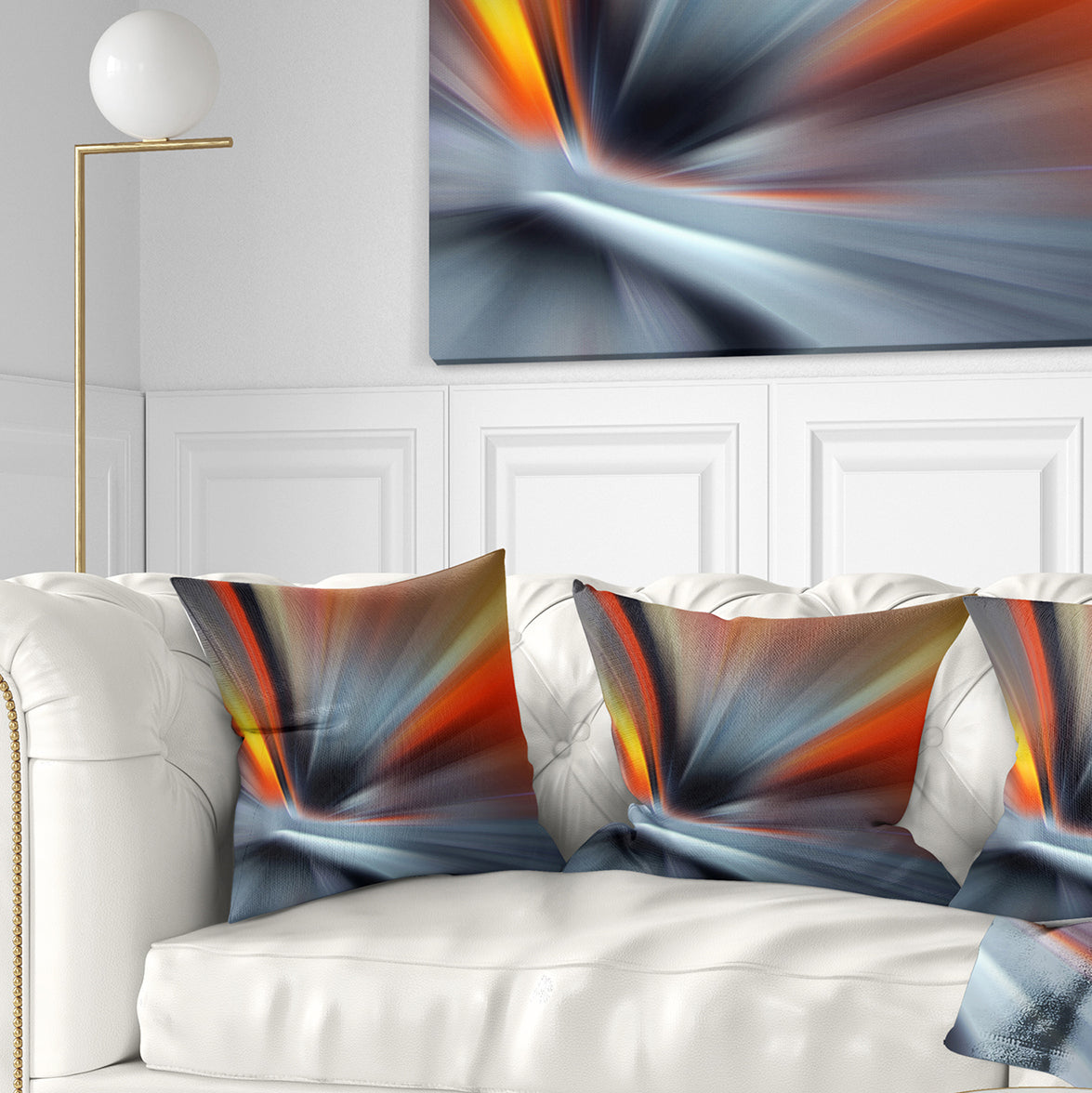 Rays of Speed Large Lines - Abstract Throw Pillow