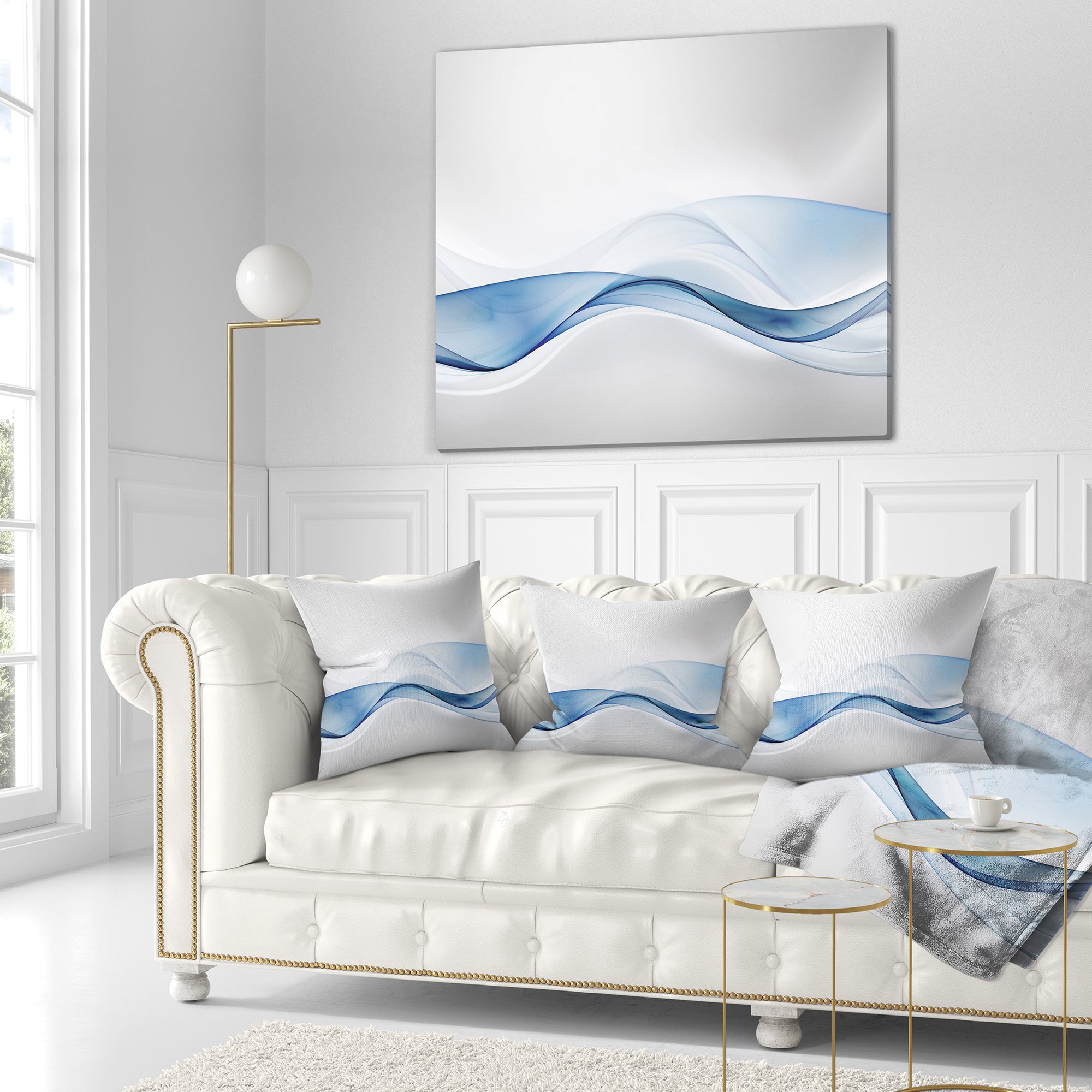 3D Wave of Water Splash - Abstract Throw Pillow