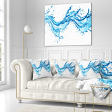 Blue Water Splashes - Abstract Throw Pillow