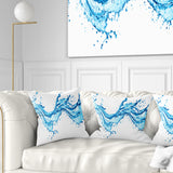 Blue Water Splashes - Abstract Throw Pillow