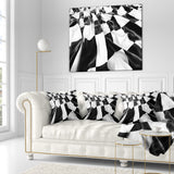 3D Checkered Flag - Abstract Throw Pillow
